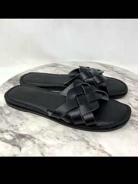 Cushionaire Winnie Woven Slide Sandals 7.5-8 Comfy Classic Summer Minimalist